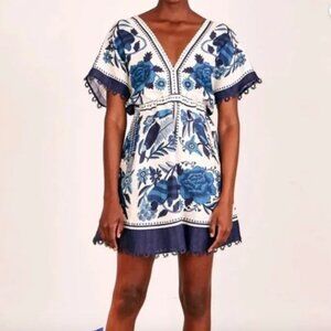 FARM RIO TROPICAL TILES MINI DRESS MULTI  ITEM # S2100392 - SIZE MEDIUM